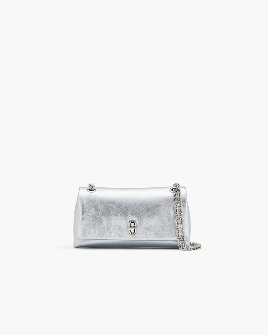 The Metallic Dual Chain Mini Bag Silver
