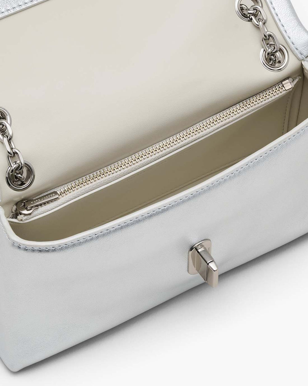 The Metallic Dual Chain Mini Bag Silver