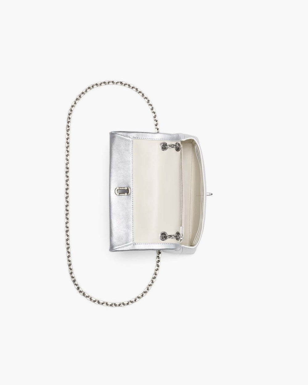 The Metallic Dual Chain Mini Bag Silver