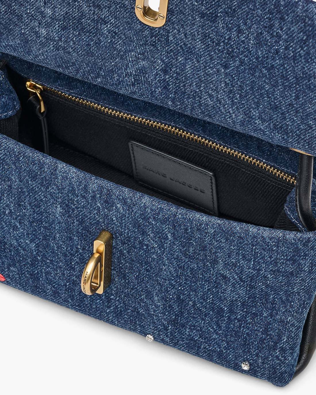 The Trinket Charm Denim Mini Dual Bag Medium Wash Multi