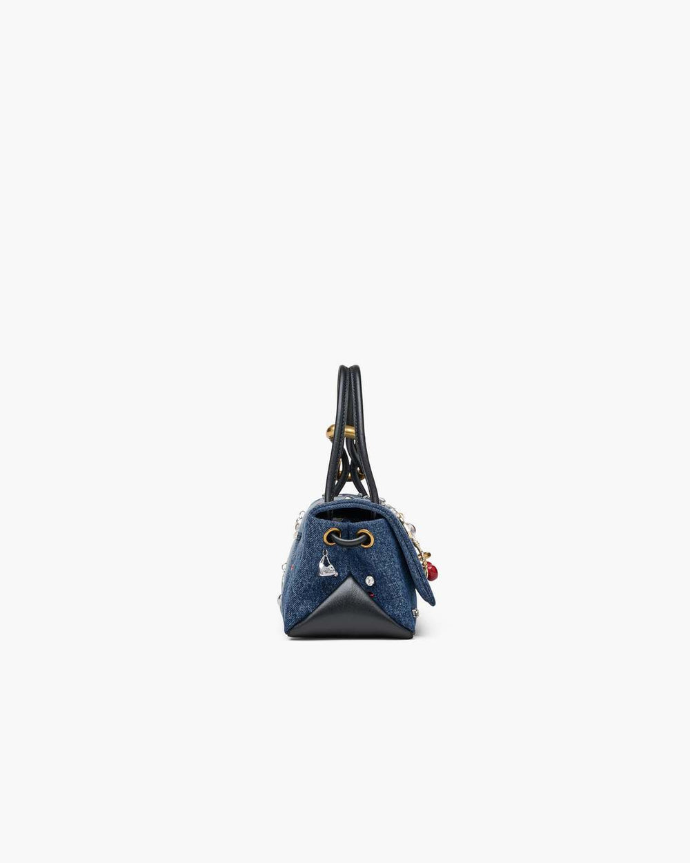 The Trinket Charm Denim Mini Dual Bag Medium Wash Multi