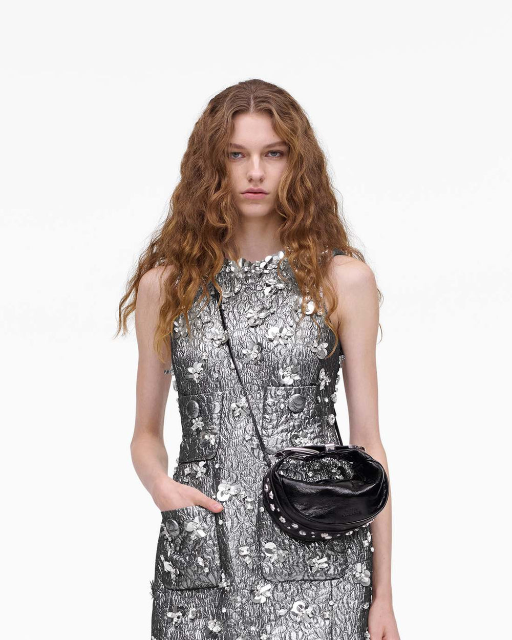 The Crinkle Patent Party Bag Black