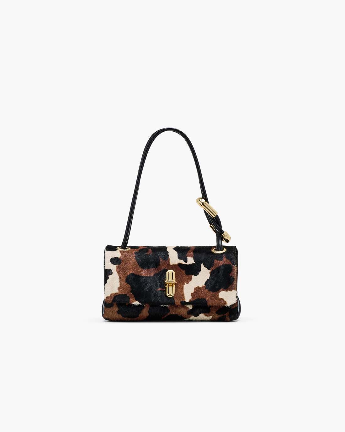 The Cow Haircalf Mini Dual Shoulder Bag Mocha Multi
