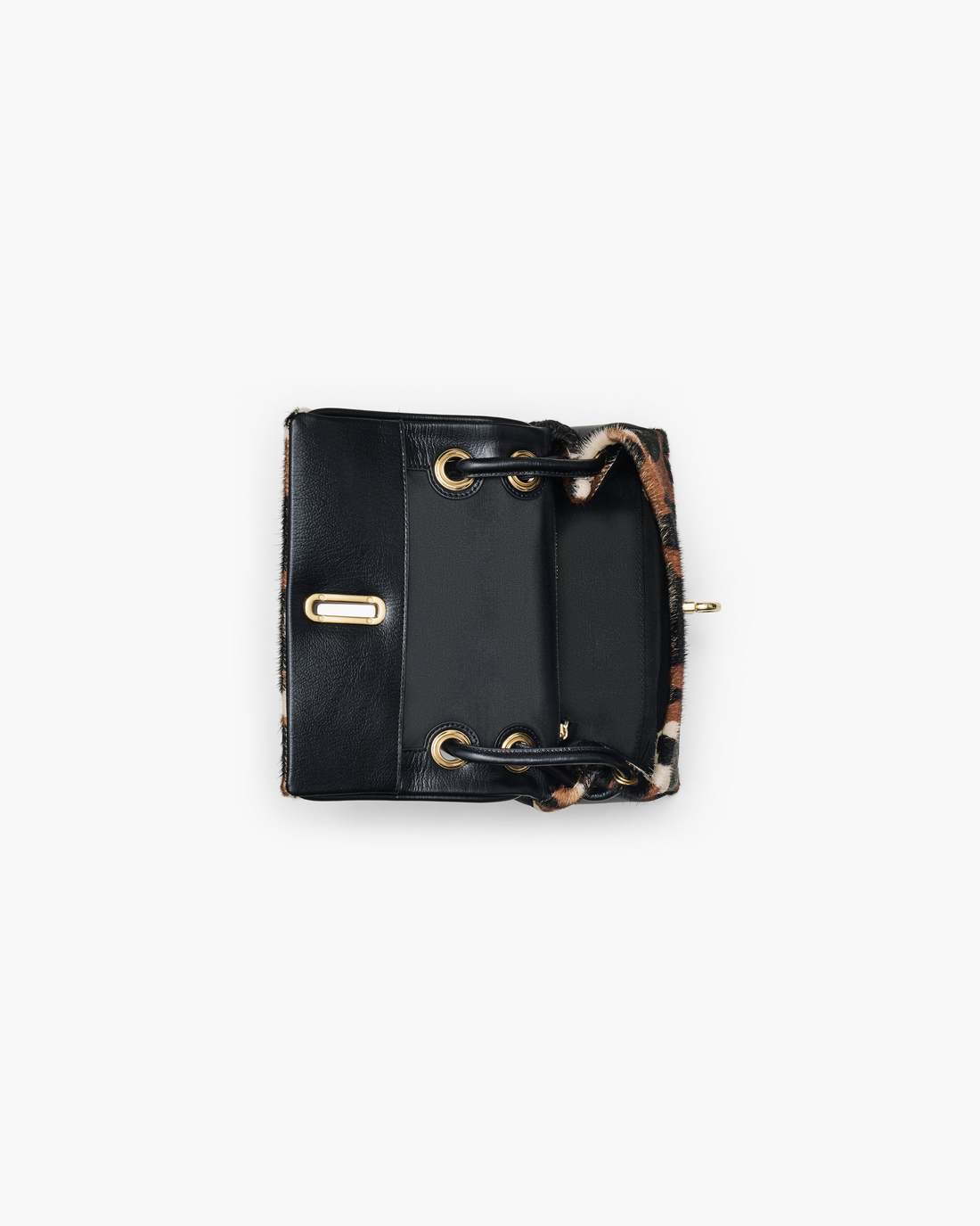 The Cow Haircalf Mini Dual Shoulder Bag Mocha Multi