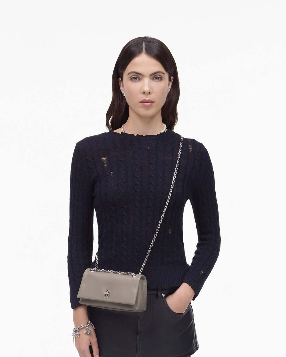 The Dual Chain Mini Bag Cement