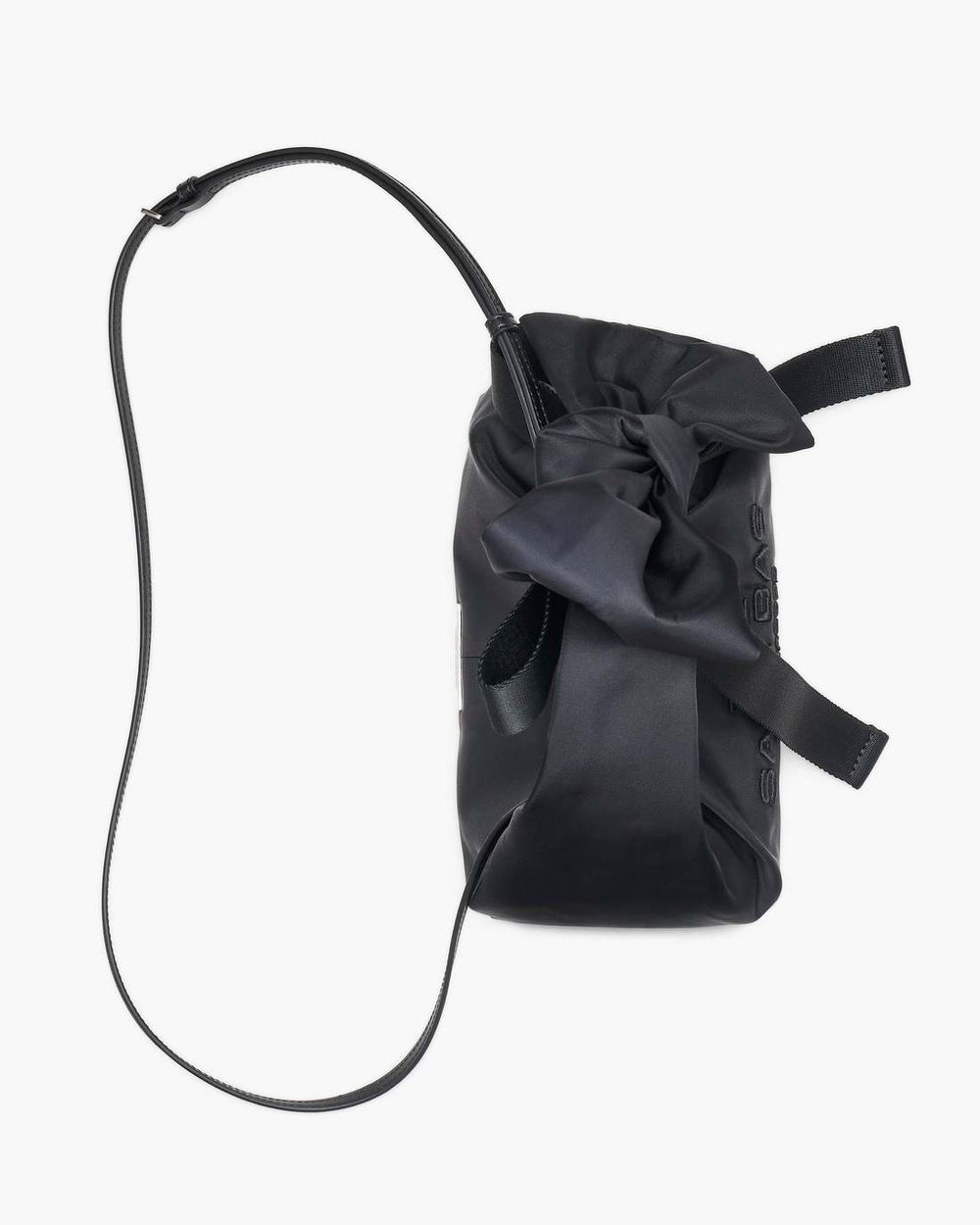 The Bow Nylon Mini Sack Bag Black