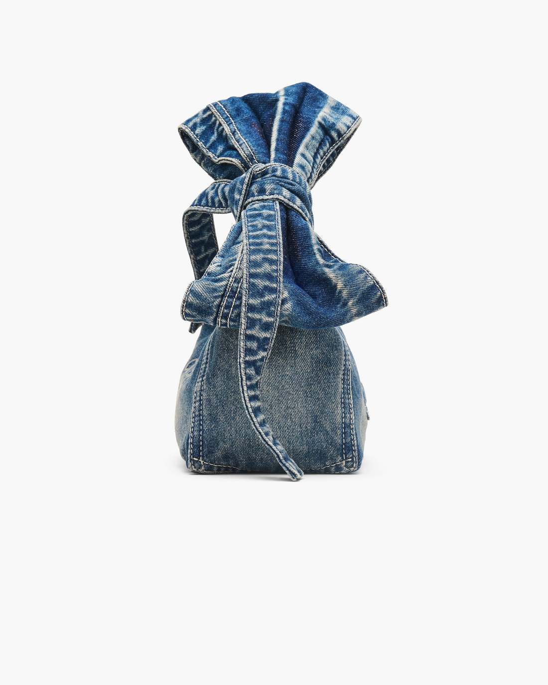 The Bow Denim Mini Sack Bag Medium Wash Indigo