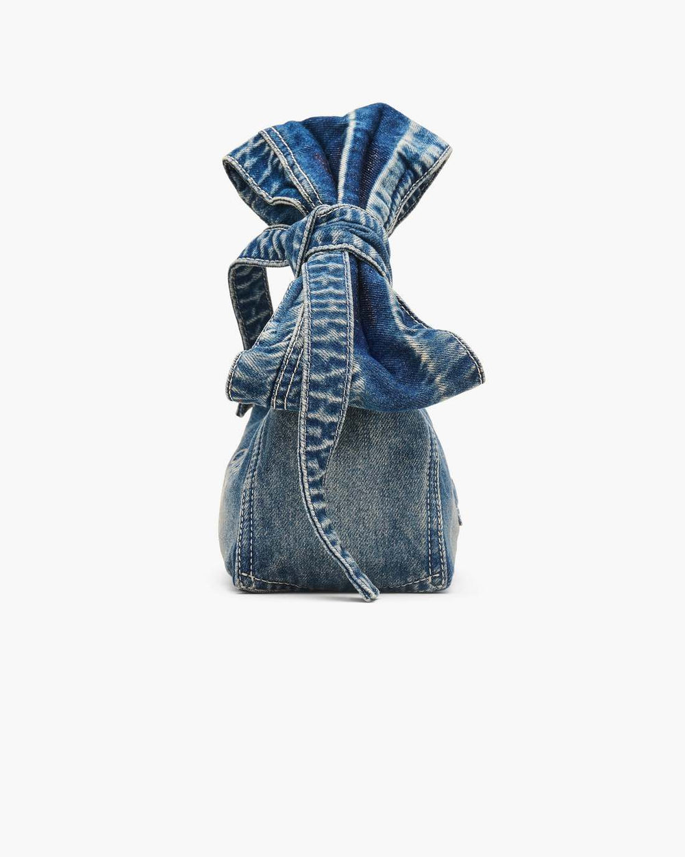 The Bow Denim Mini Sack Bag Medium Wash Indigo