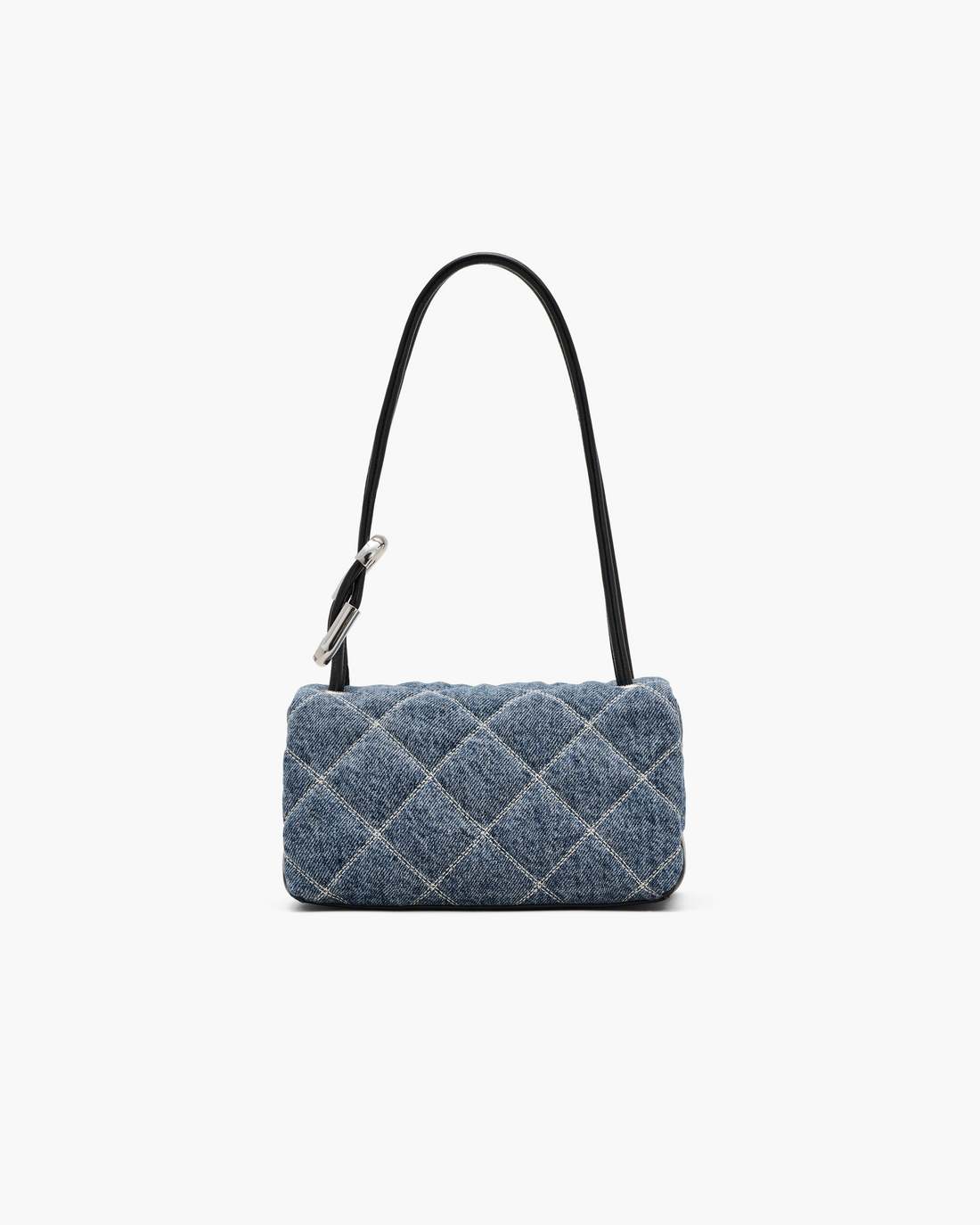 The Quilted Denim Mini Dual Shoulder Bag Light Wash Indigo