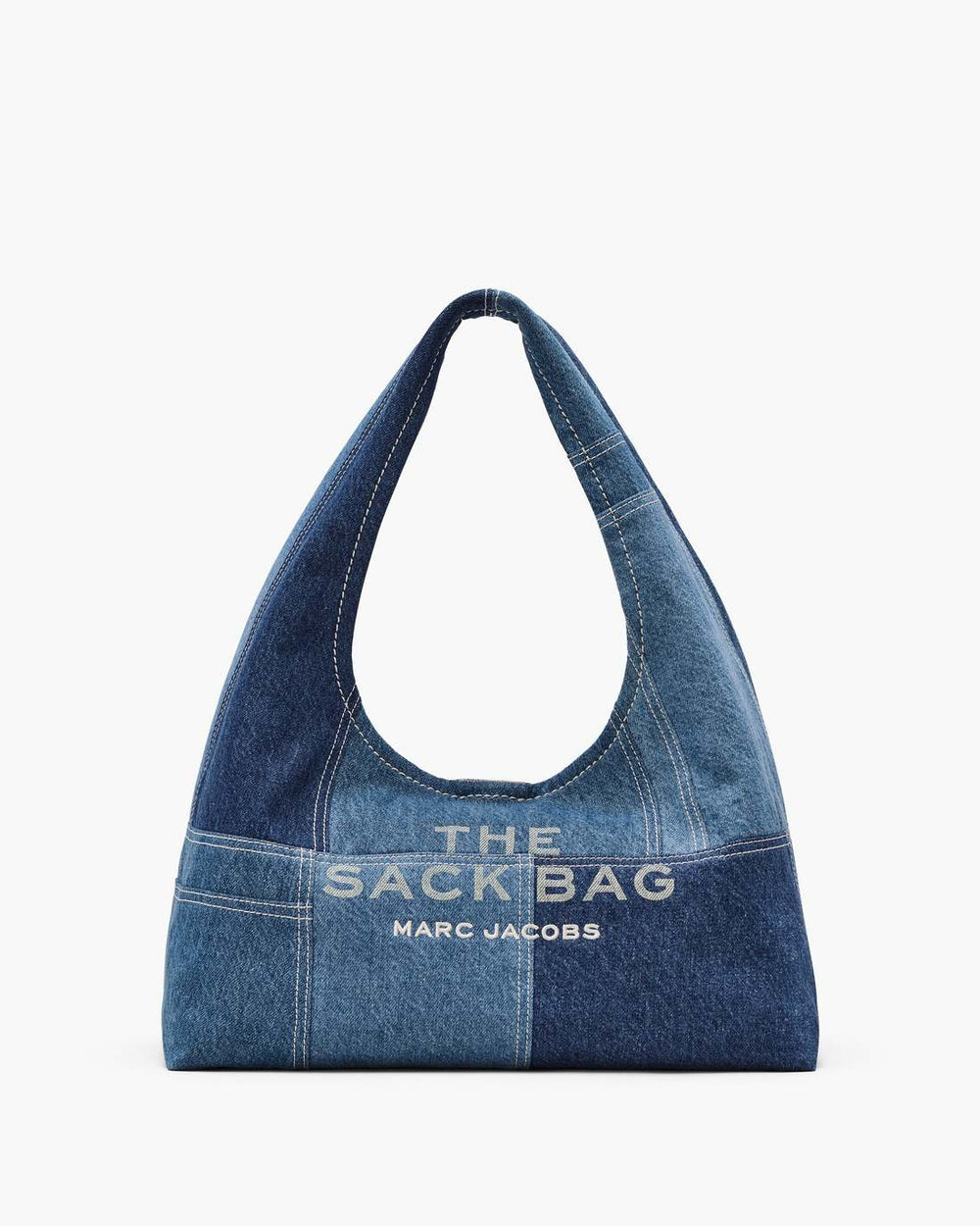 The Patchwork Denim Sack Bag Blue Denim
