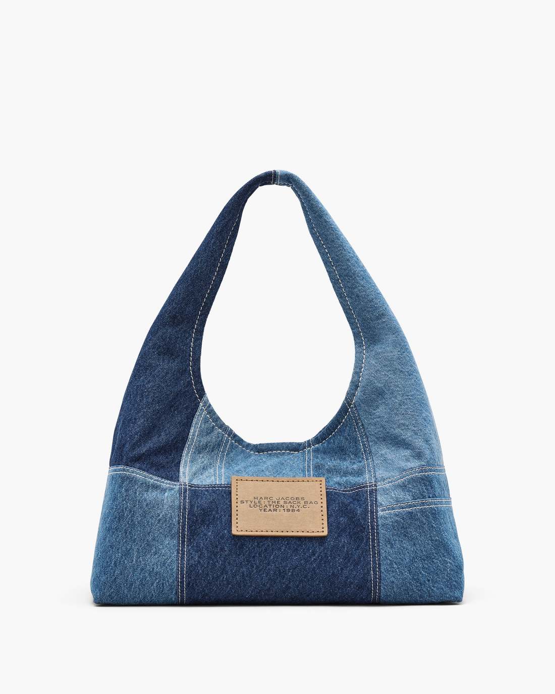 The Patchwork Denim Sack Bag Blue Denim