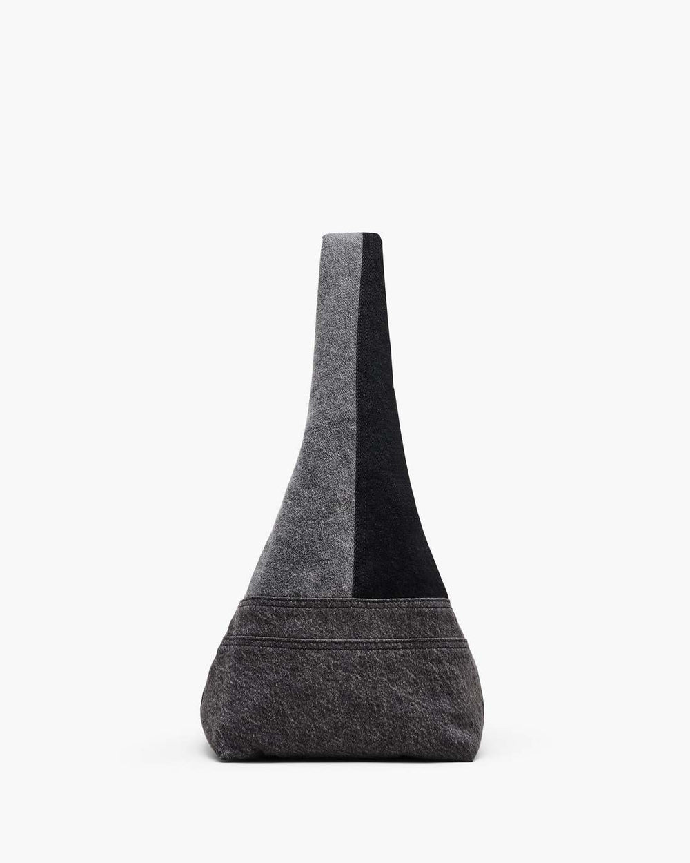 The Patchwork Denim Sack Bag Black Denim