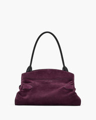 The Suede Dakota Satchel Dark Plum