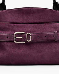 The Suede Dakota Satchel Dark Plum