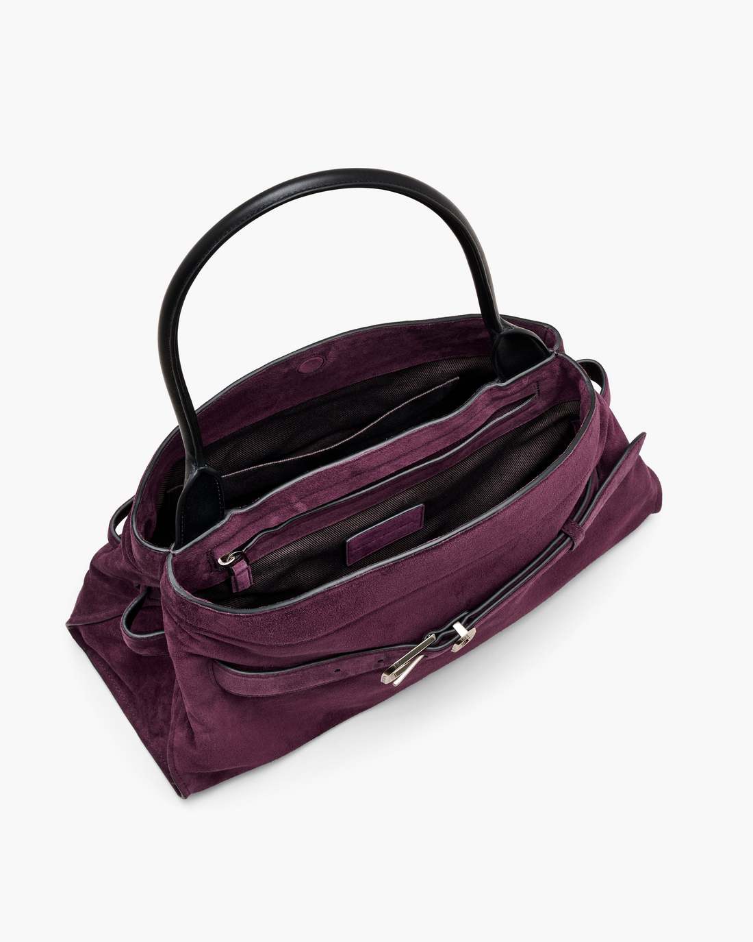 The Suede Dakota Satchel Dark Plum