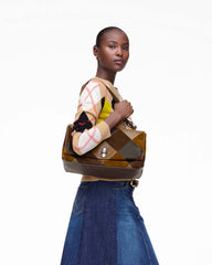 The Suede Patchwork Large Dual Bag Brown Multi