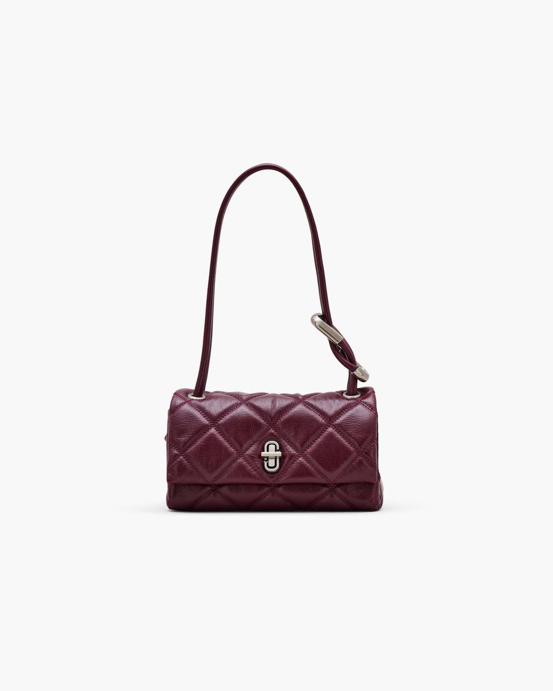 The Quilted Mini Dual Shoulder Bag Dark Plum