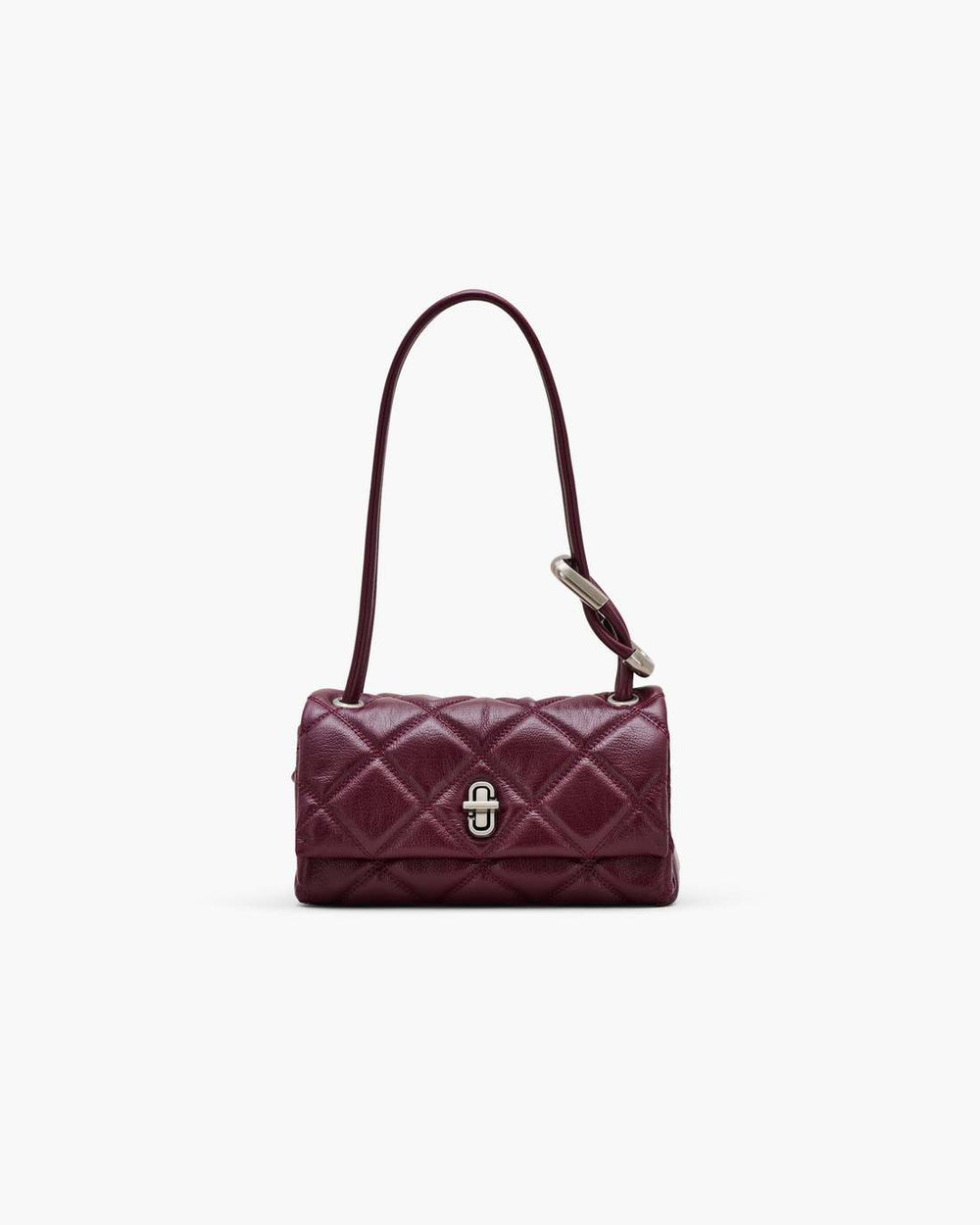 The Quilted Mini Dual Shoulder Bag Dark Plum