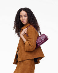 The Quilted Mini Dual Shoulder Bag Dark Plum