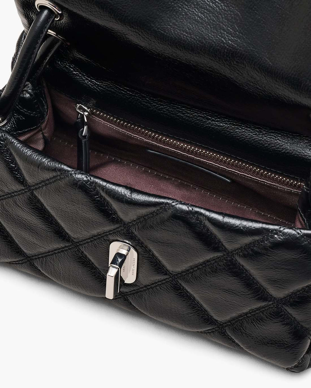 The Quilted Mini Dual Shoulder Bag Black