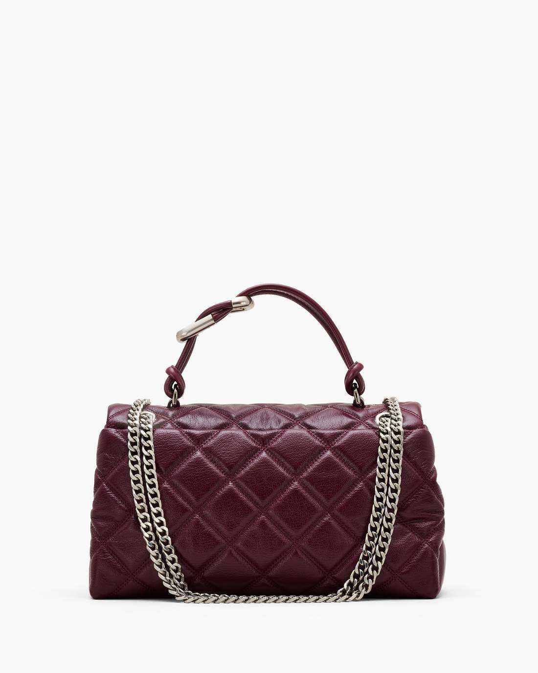 The Quilted Dual Convertible Shoulder Bag Dark Plum