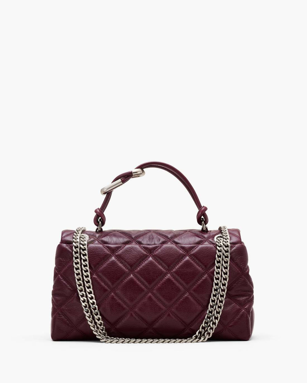 The Quilted Dual Convertible Shoulder Bag Dark Plum