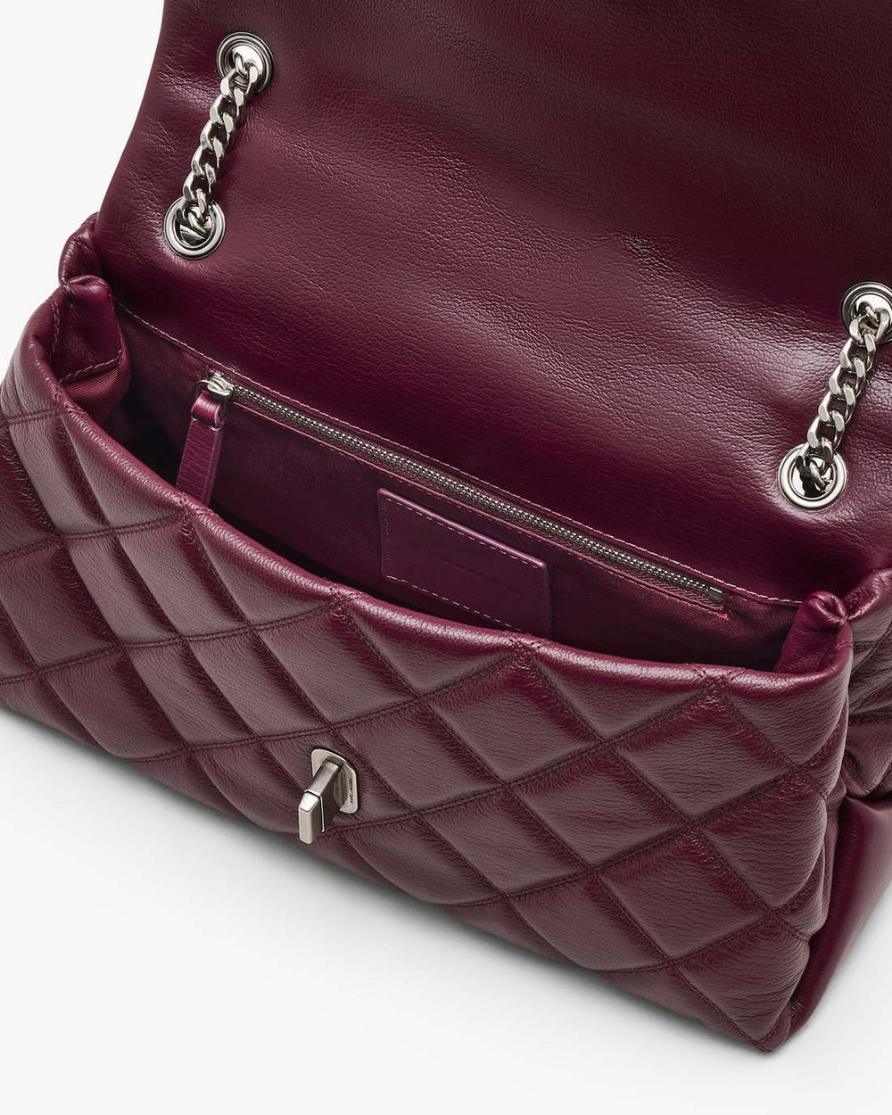 The Quilted Dual Convertible Shoulder Bag Dark Plum