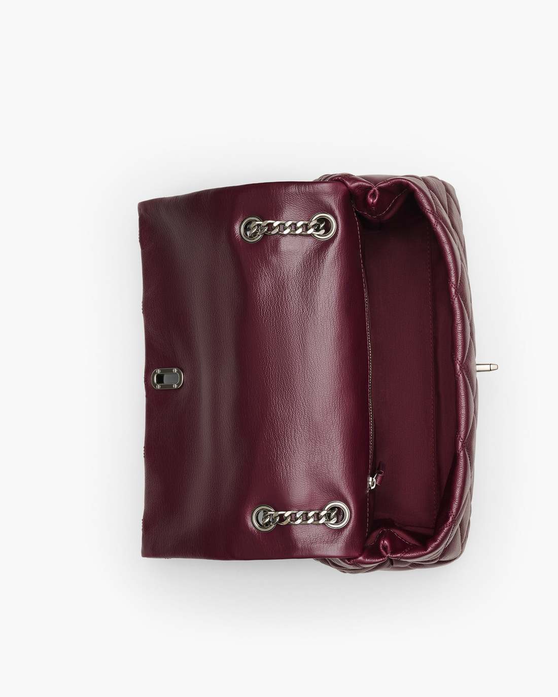 The Quilted Dual Convertible Shoulder Bag Dark Plum