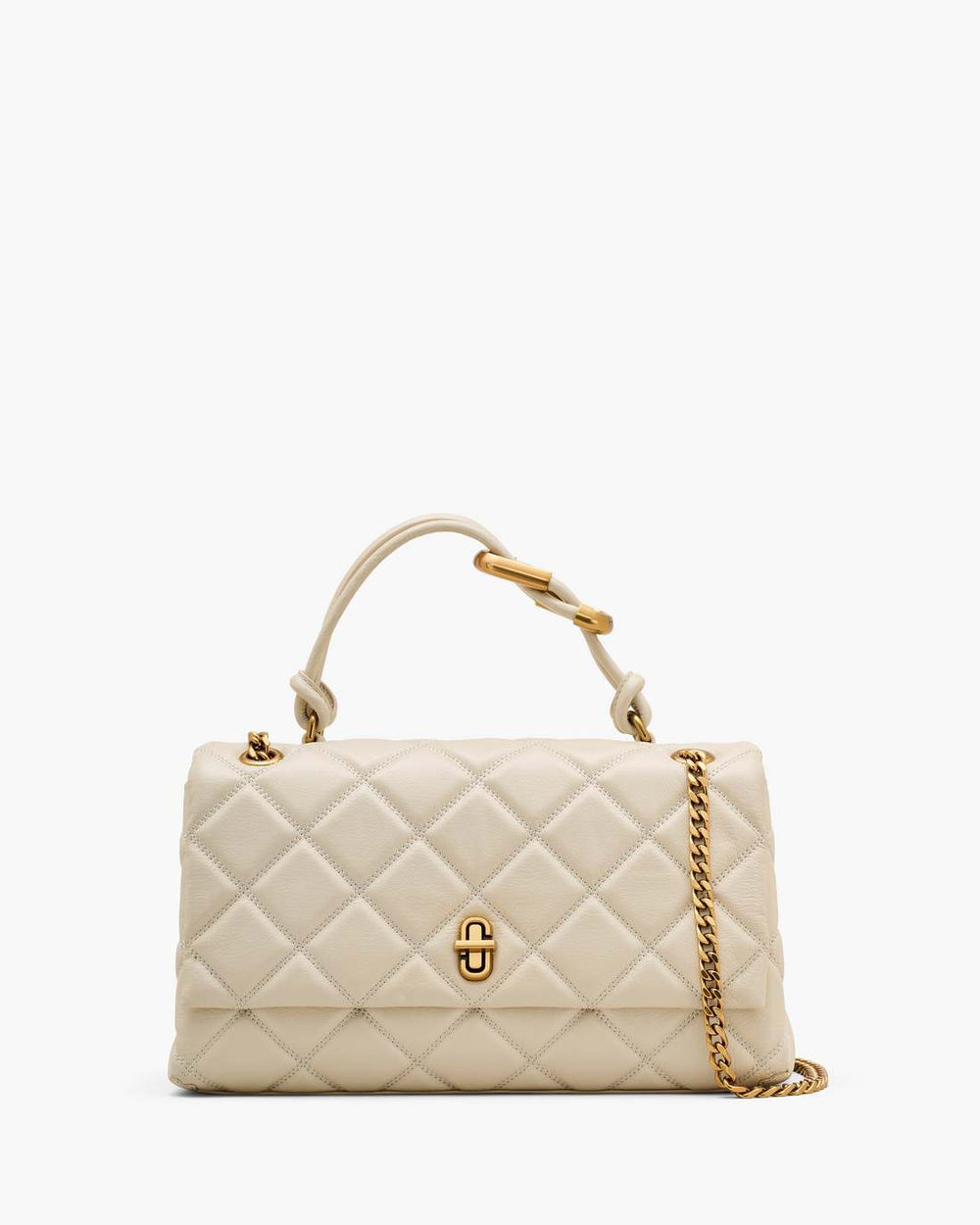 The Quilted Dual Convertible Shoulder Bag Cloud White