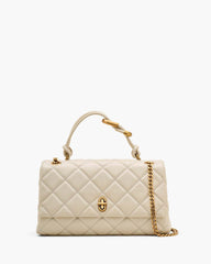 The Quilted Dual Convertible Shoulder Bag Cloud White
