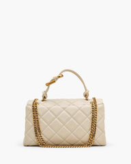 The Quilted Dual Convertible Shoulder Bag Cloud White
