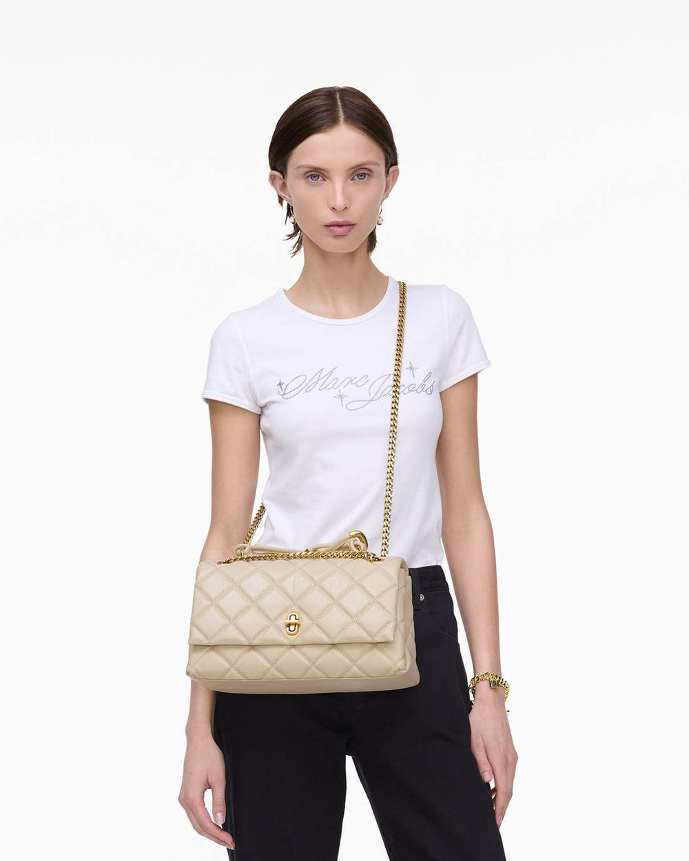 The Quilted Dual Convertible Shoulder Bag Cloud White