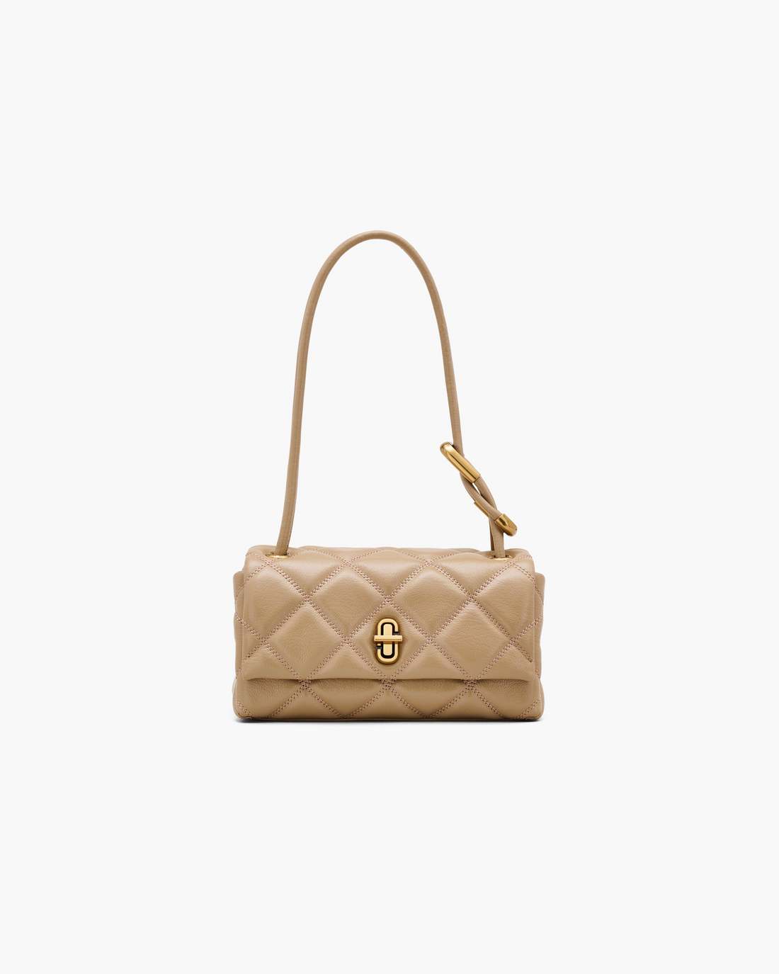 The Quilted Mini Dual Shoulder Bag Camel
