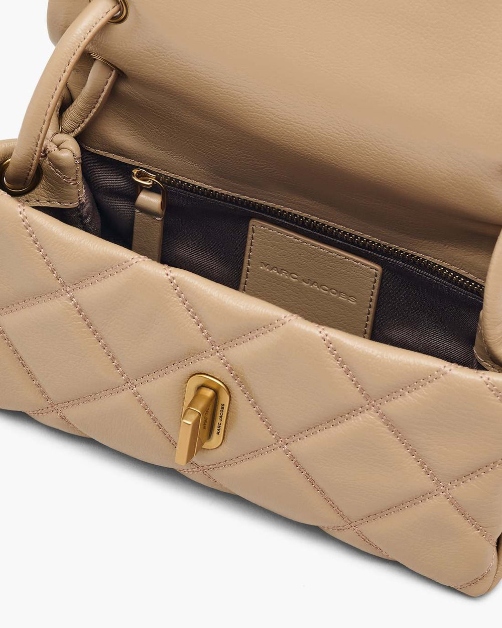 The Quilted Mini Dual Shoulder Bag Camel
