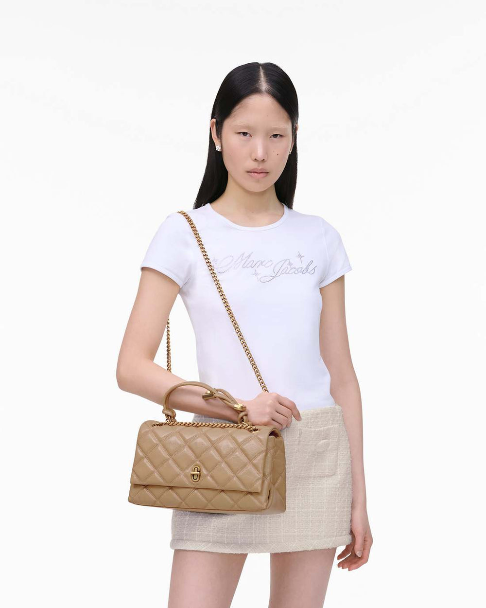 The Quilted Dual Convertible Shoulder Bag Camel