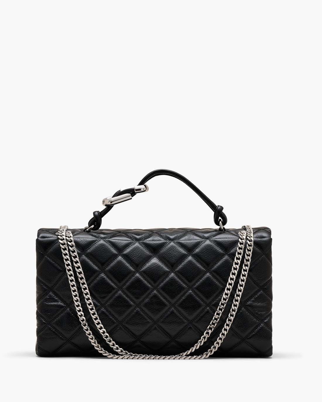 The Quilted XL Dual Convertible Shoulder Bag Black