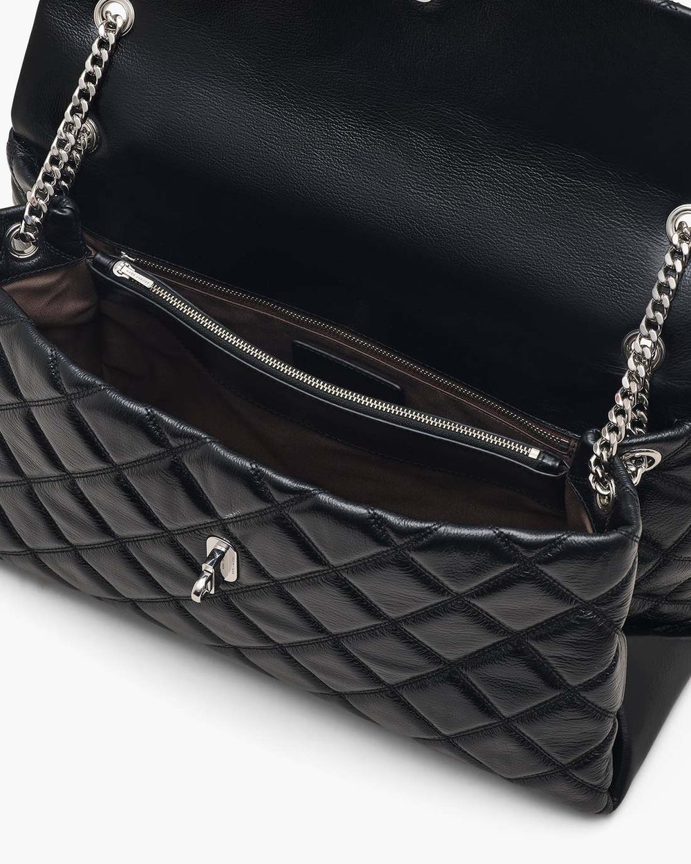 The Quilted XL Dual Convertible Shoulder Bag Black