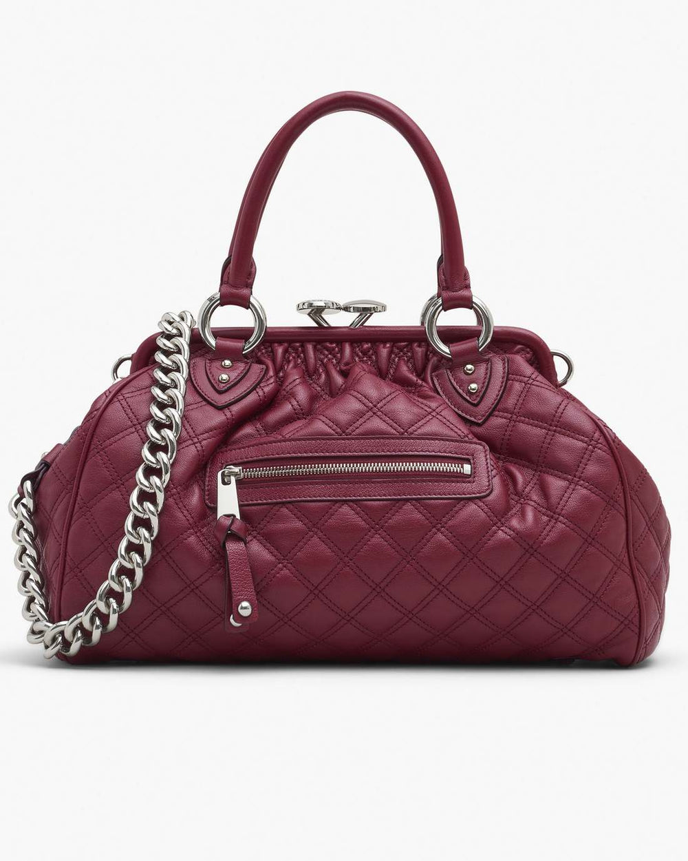 Re-Edition Quilted Leather Stam Bag Cherry
