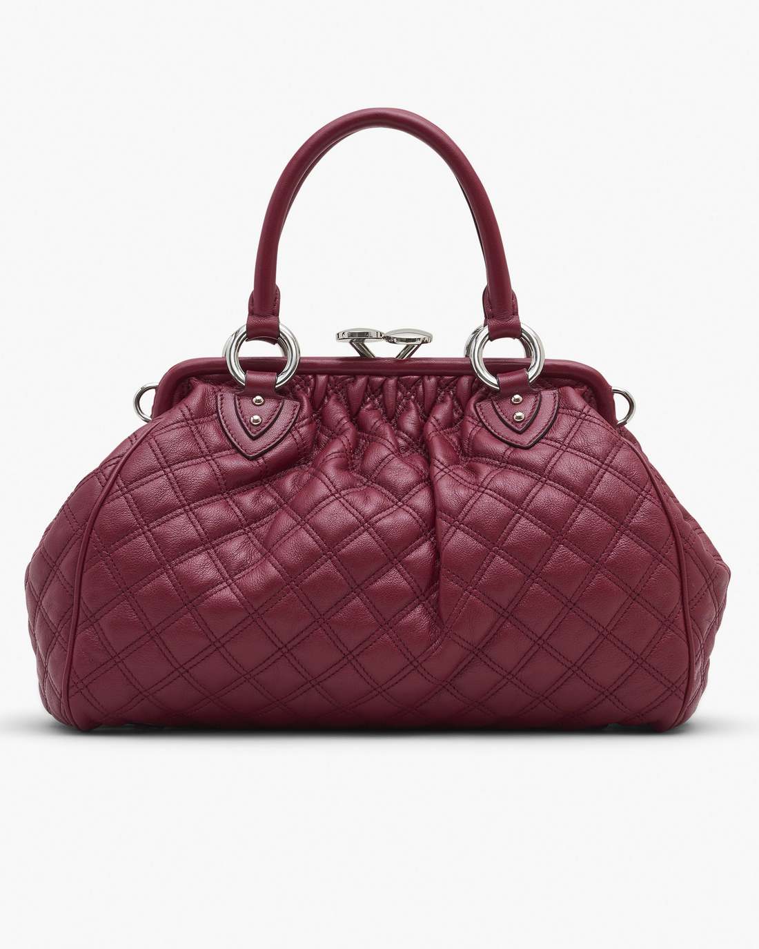 Re-Edition Quilted Leather Stam Bag Cherry