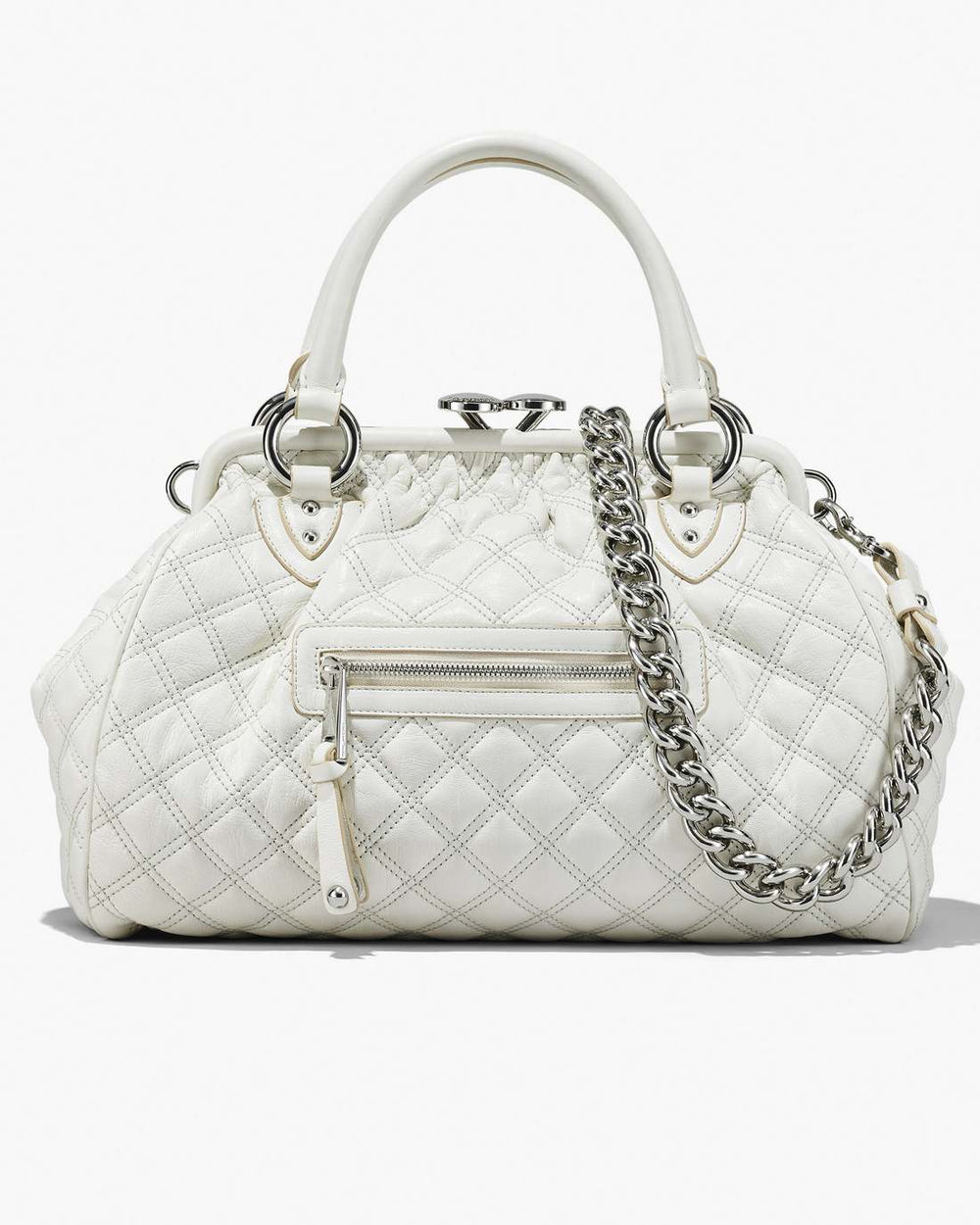 Re-Edition Quilted Leather Stam Bag Cloud White