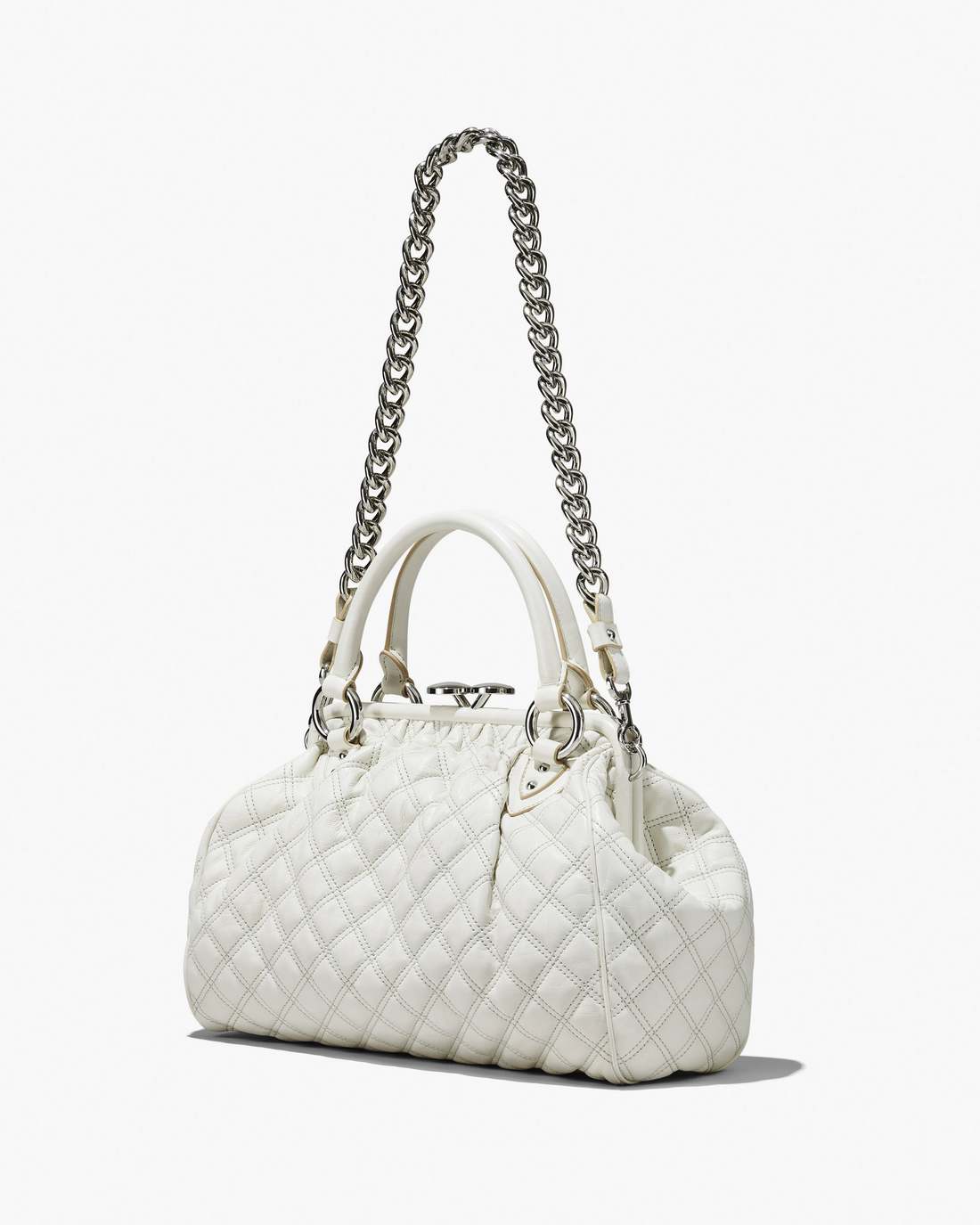 Re-Edition Quilted Leather Stam Bag Cloud White