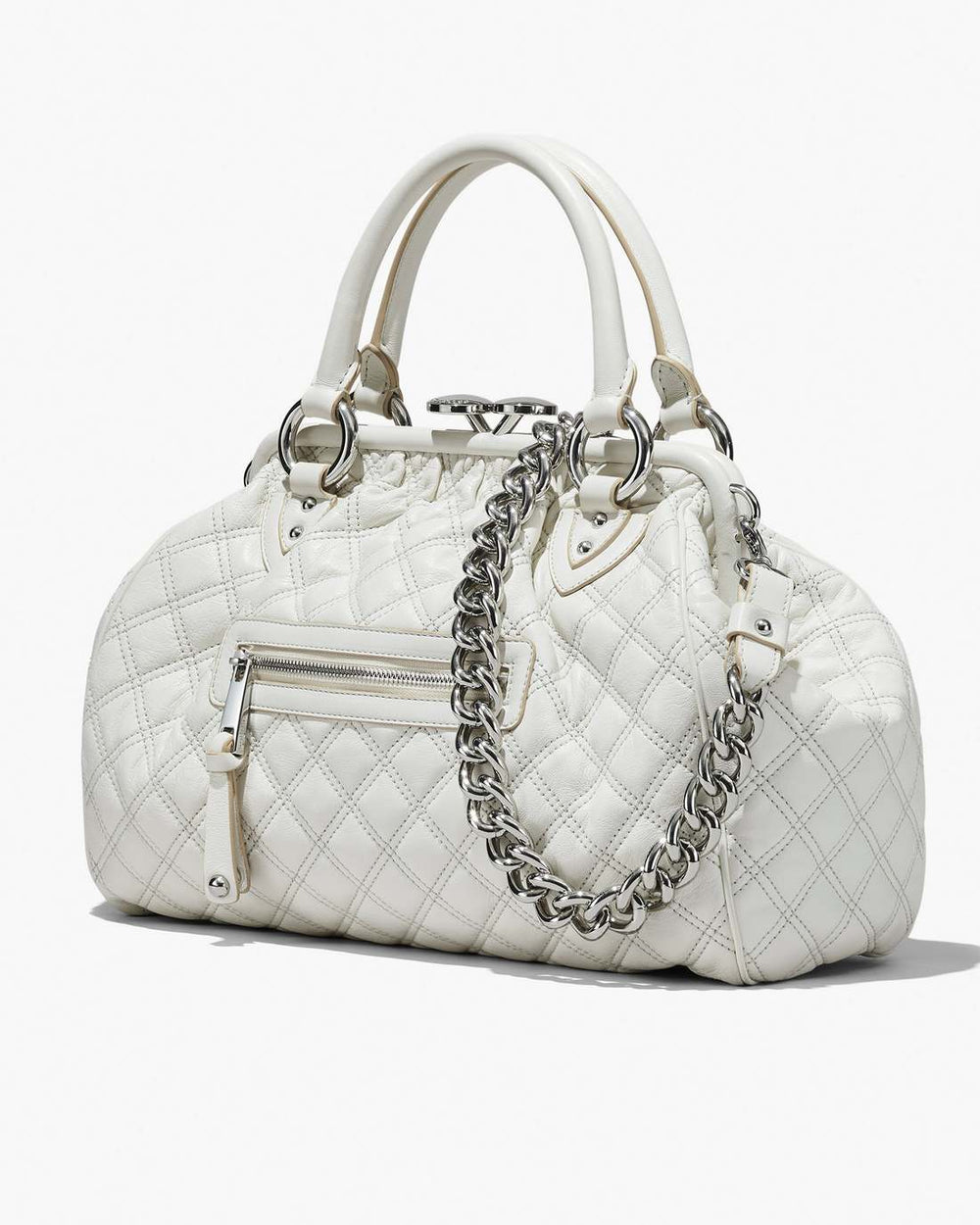 Re-Edition Quilted Leather Stam Bag Cloud White