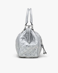 Re-Edition Quilted Metallic Leather Stam Bag Silver