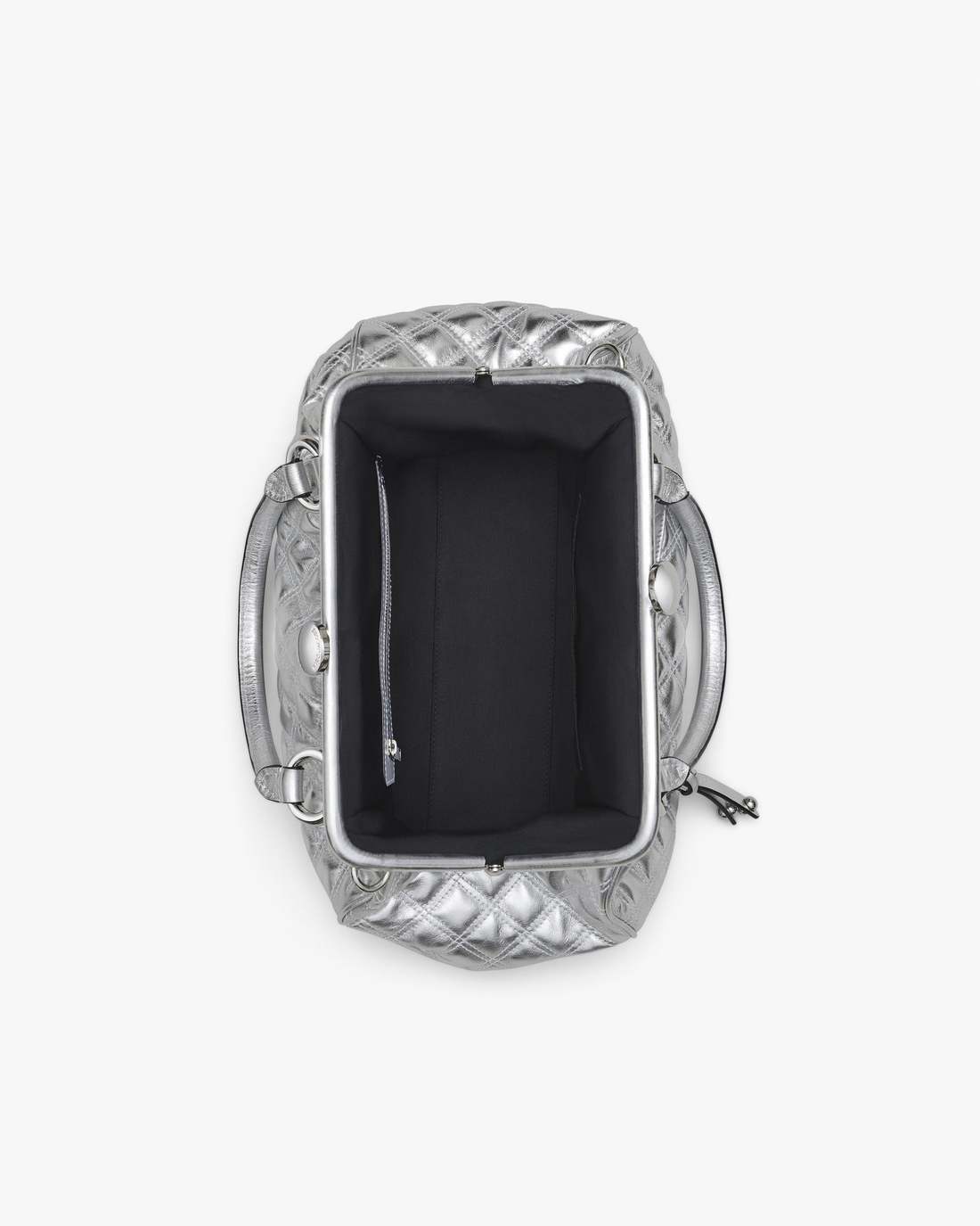 Re-Edition Quilted Metallic Leather Stam Bag Silver