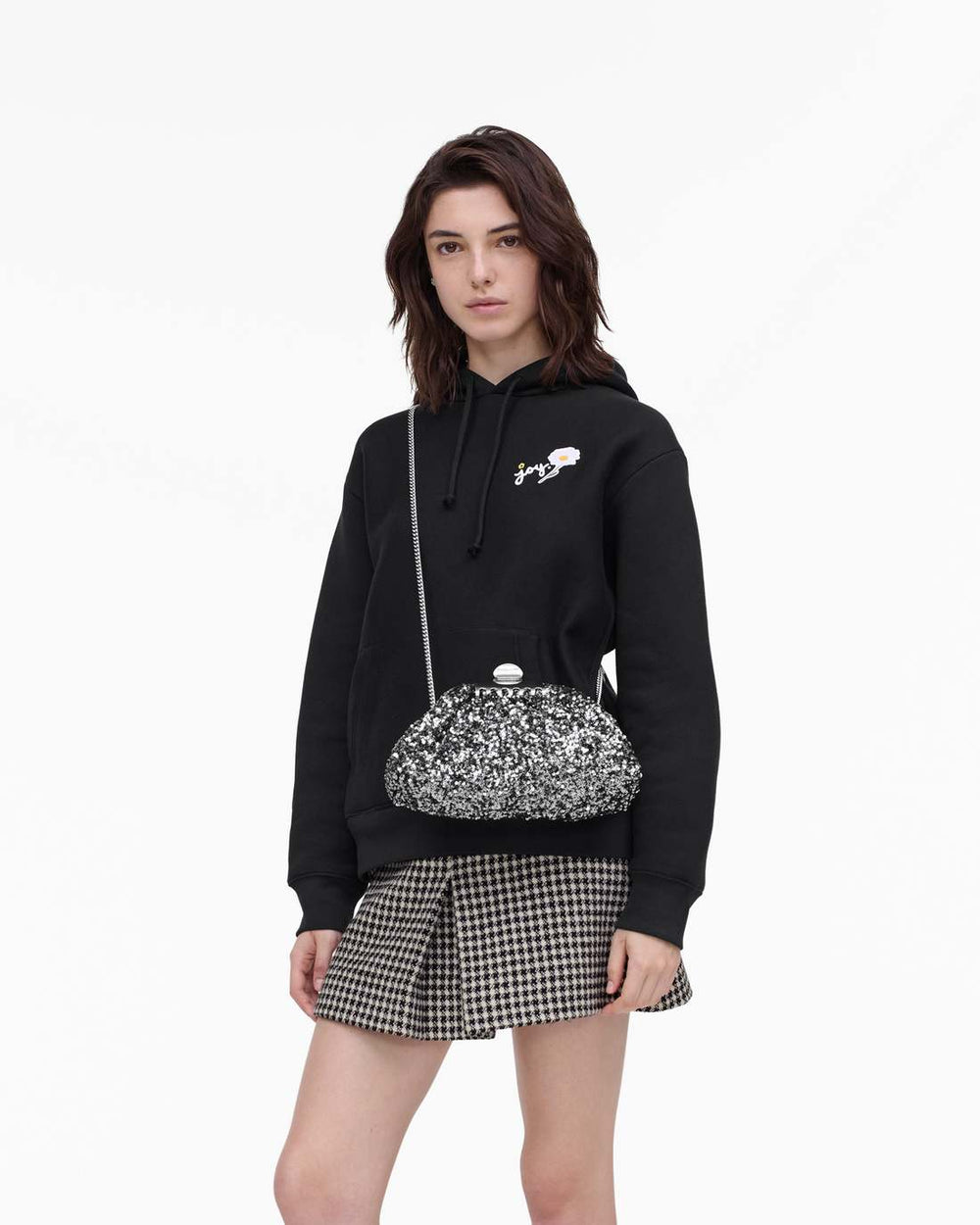 The Sequin Glam Small Clutch Silver