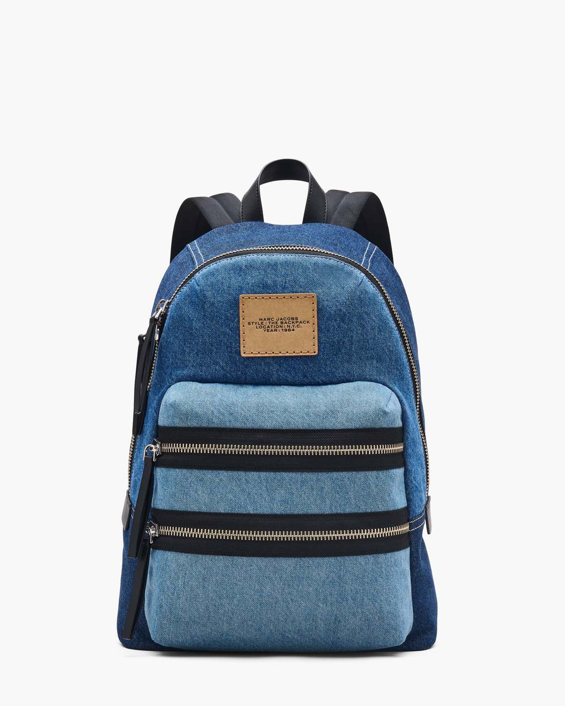 The Biker Colorblock Denim Large Backpack Indigo Multi