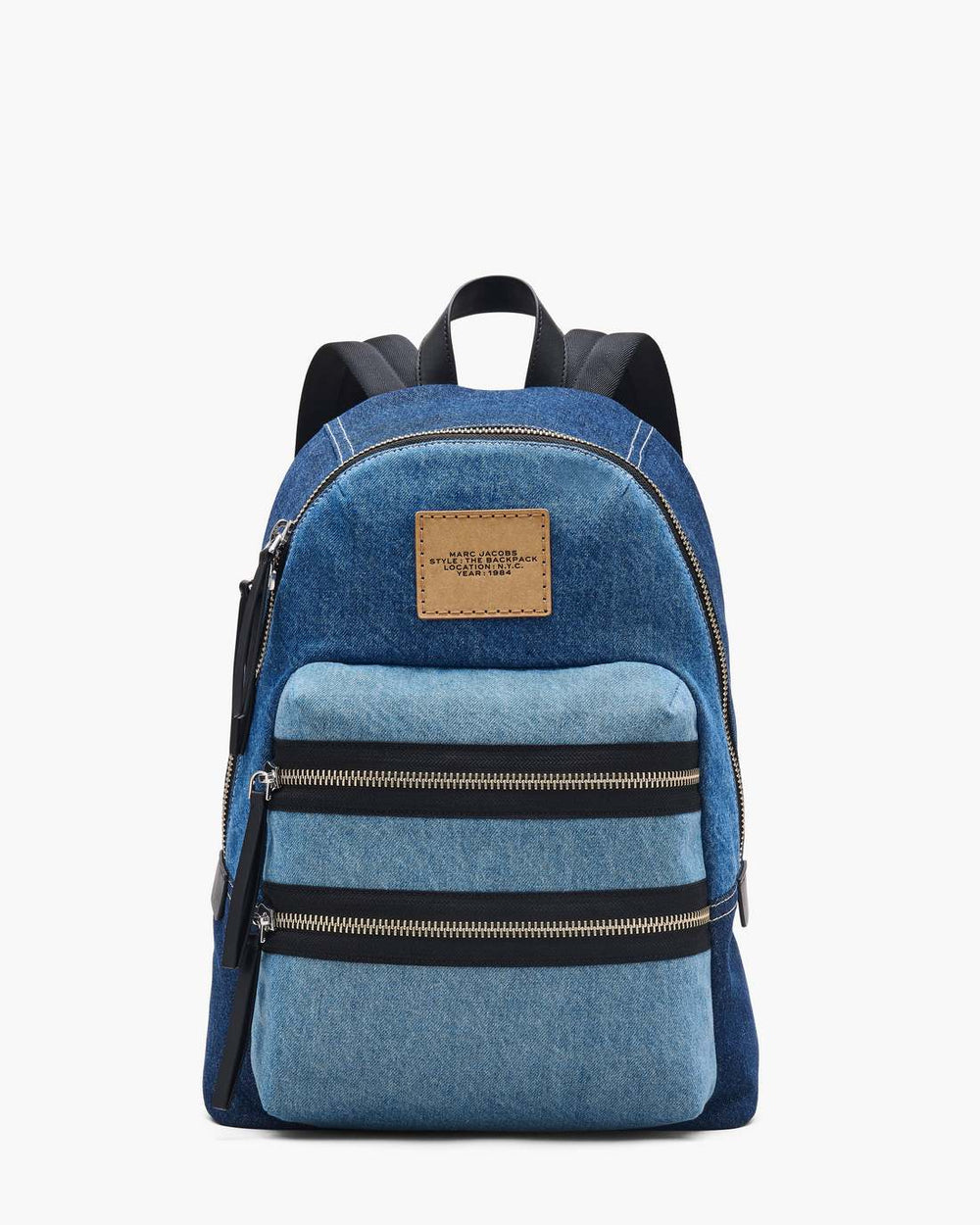 The Biker Colorblock Denim Large Backpack Indigo Multi
