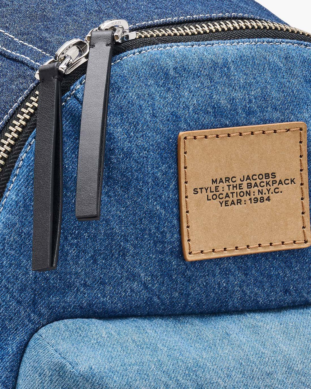 The Biker Colorblock Denim Large Backpack Indigo Multi