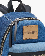 The Biker Colorblock Denim Medium Backpack Indigo Multi