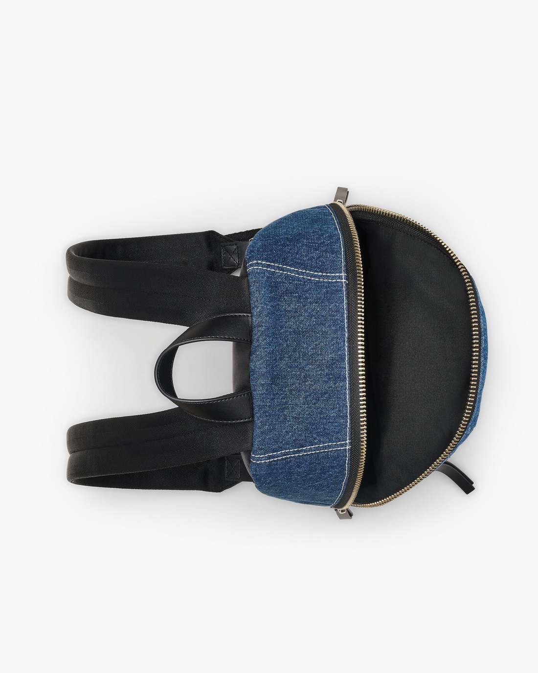 The Biker Colorblock Denim Medium Backpack Indigo Multi